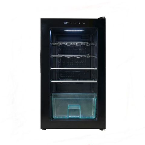 【集集客】冷藏冰箱 透明玻璃門風冷側開式單門黑色冰吧70L 智能溫控擊統
