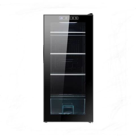 【集集客】冷藏冰箱 透明玻璃門風冷側開式單門黑色冰吧93L 智能溫控系統