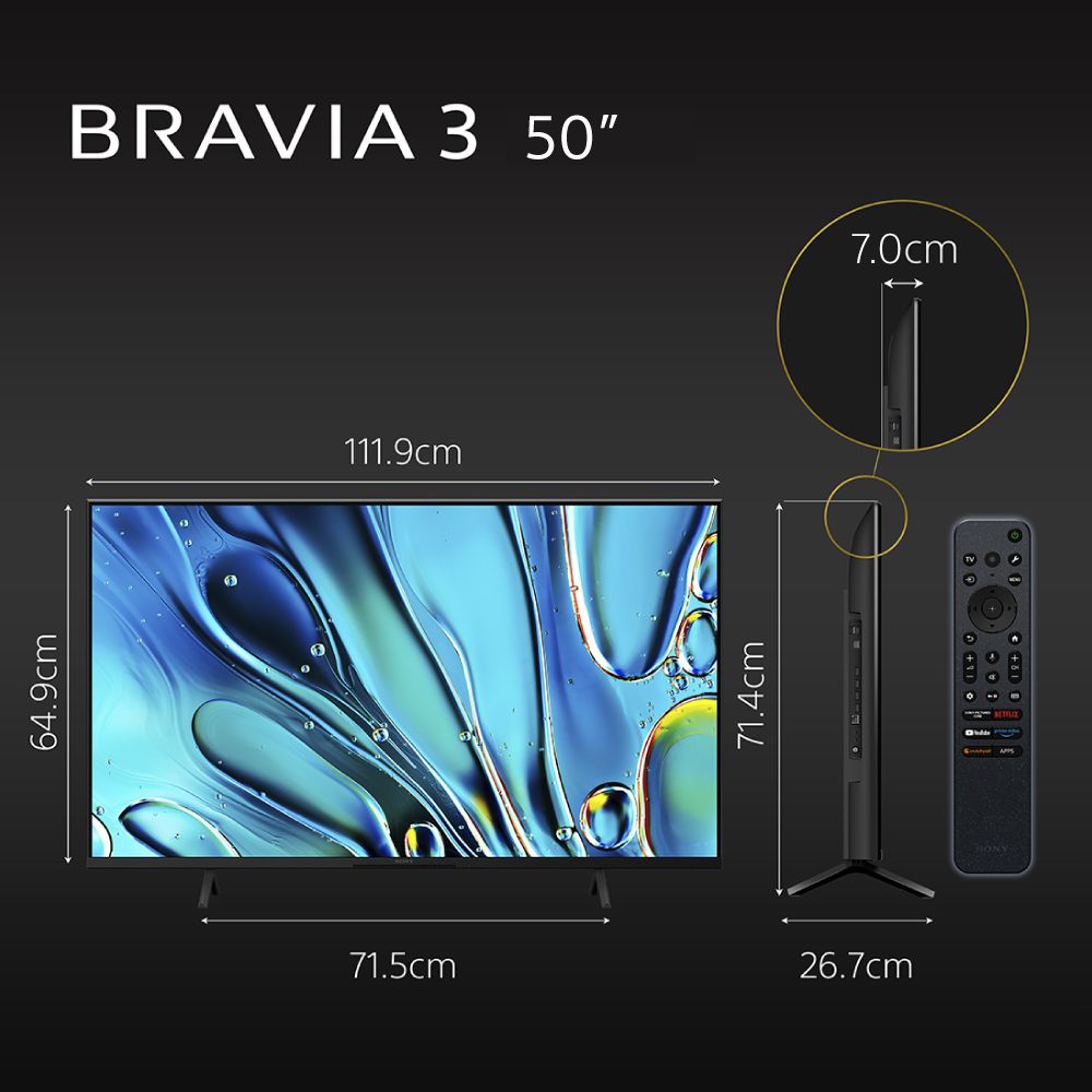 64.9cm71.5cmBRAVIA 3 507.0cm111.9cm71.4cm26.7cm