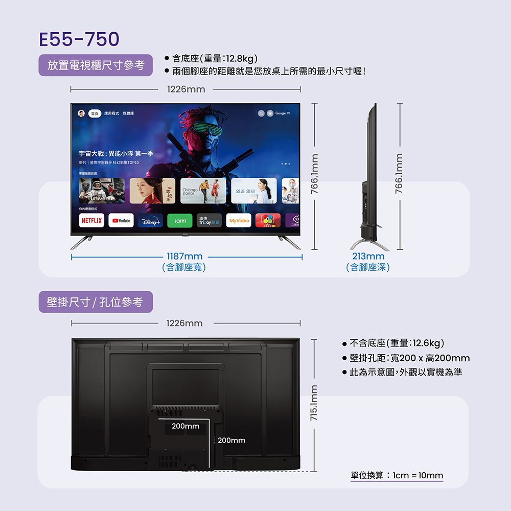 BenQ 明基  55型 4K量子點大型液晶 E55-750