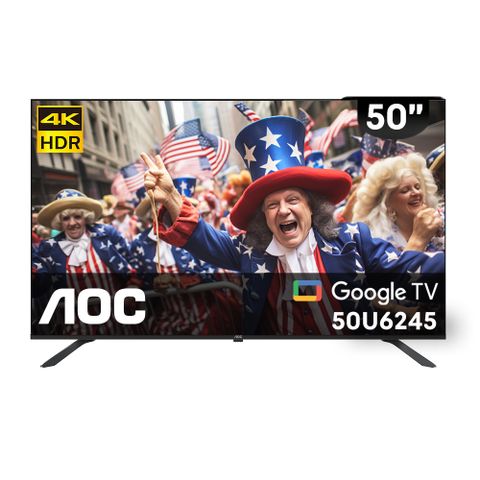 2024年新機上市AOC 50型 4K HDR Google TV 智慧顯示器 50U6245