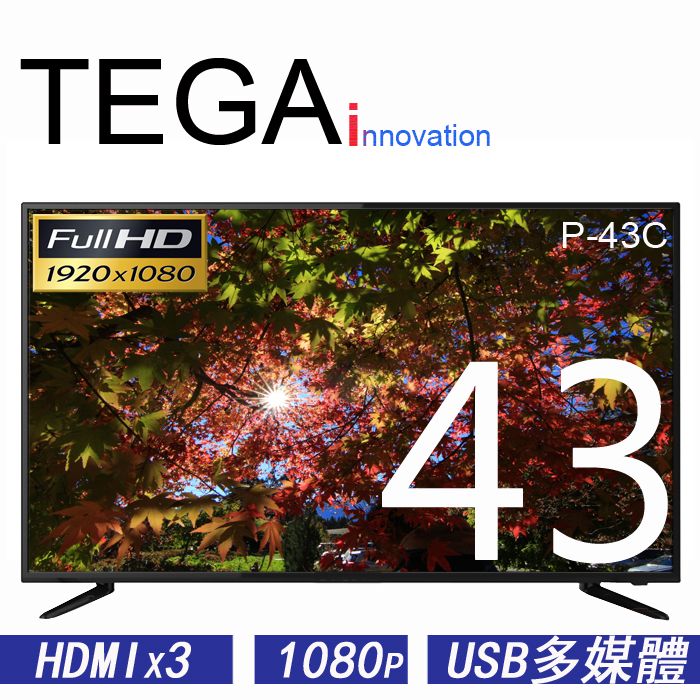  特佳 TEGA 43吋 FHD多媒體液晶顯示器 P-43C (第四台專用機)