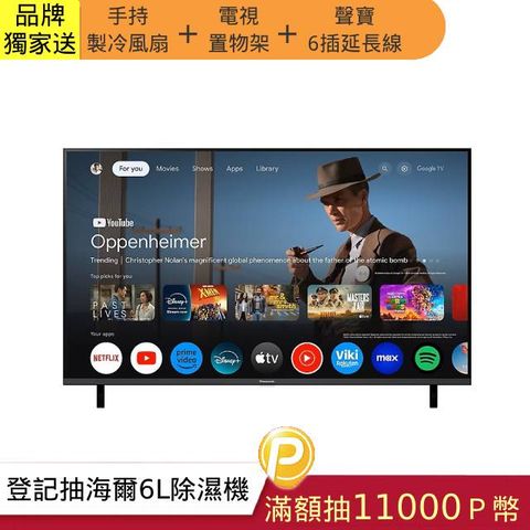 Panasonic 國際牌 55吋 4K HDR Google TV連網智慧液晶螢幕顯示器 (TN-55W80AGT)