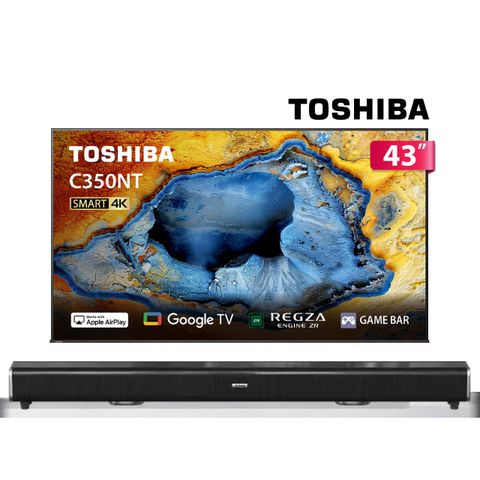 TOSHIBA 東芝 REGZA 43型4K Google TV液晶顯示器(43C350NT)