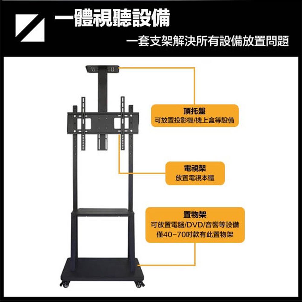  (福利品)嚴選 可移動式液晶電視立架 40-70吋