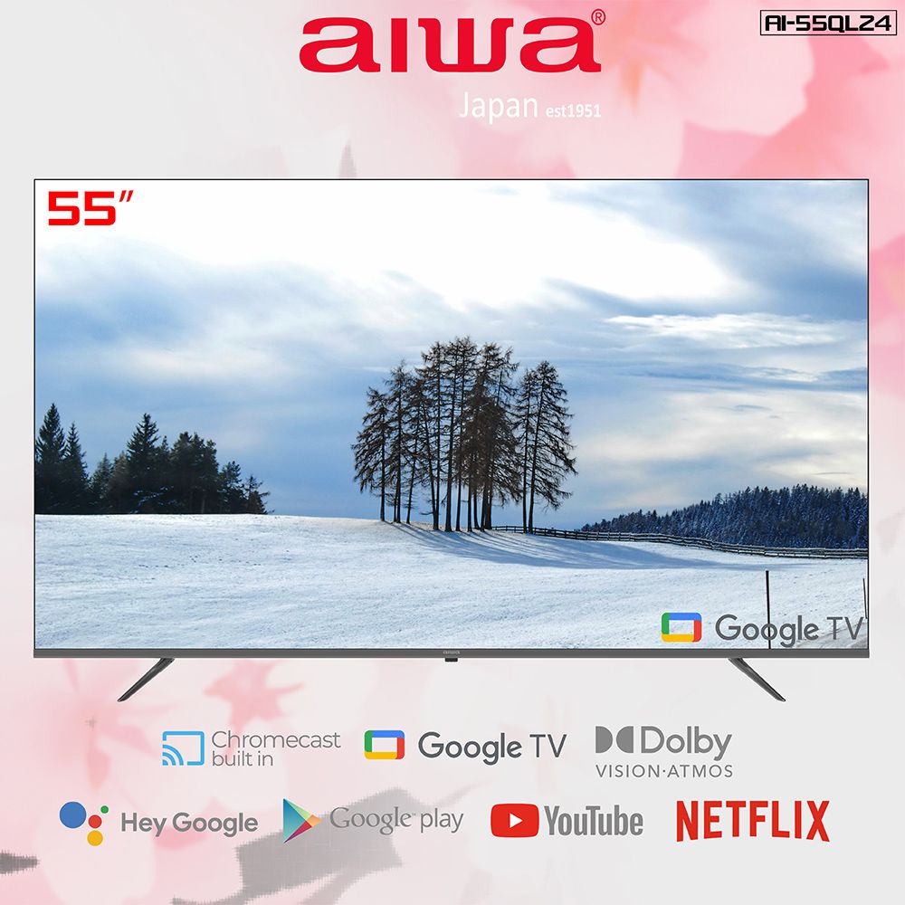 AIWA 愛華 	【 日本】55吋4K Google TV認證 QLED量子點智慧聯網液晶顯示器-AI-55QL24 (含安裝)