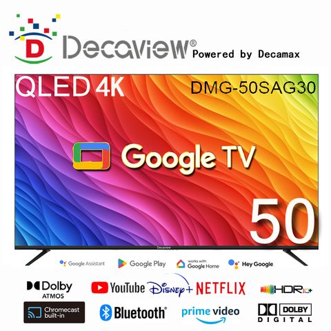 DECAVIEW 50吋 高階 4K 量子點QLED Google TV 智慧AI聲控聯網液晶顯示器 ( DMG-50SAG30)