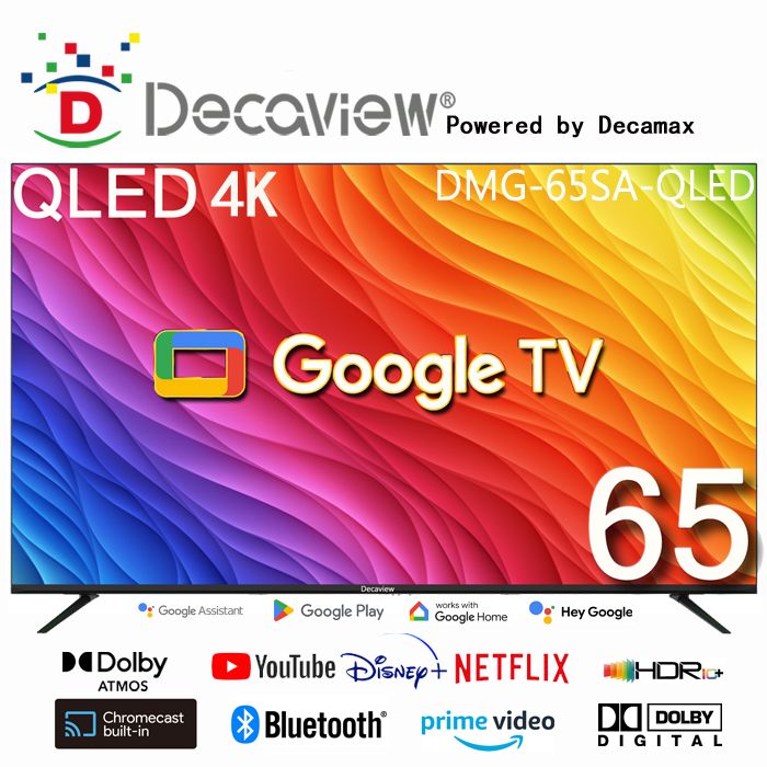 DECAVIEW  65吋 高階 4K 量子點QLED Google TV 智慧AI聲控聯網液晶顯示器 ( DMG-65SA-QLED)