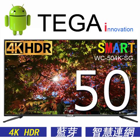 TEGA 50吋 4K HDR 智慧連網液晶顯示器 ( SMART TV ) WC-504K-SG