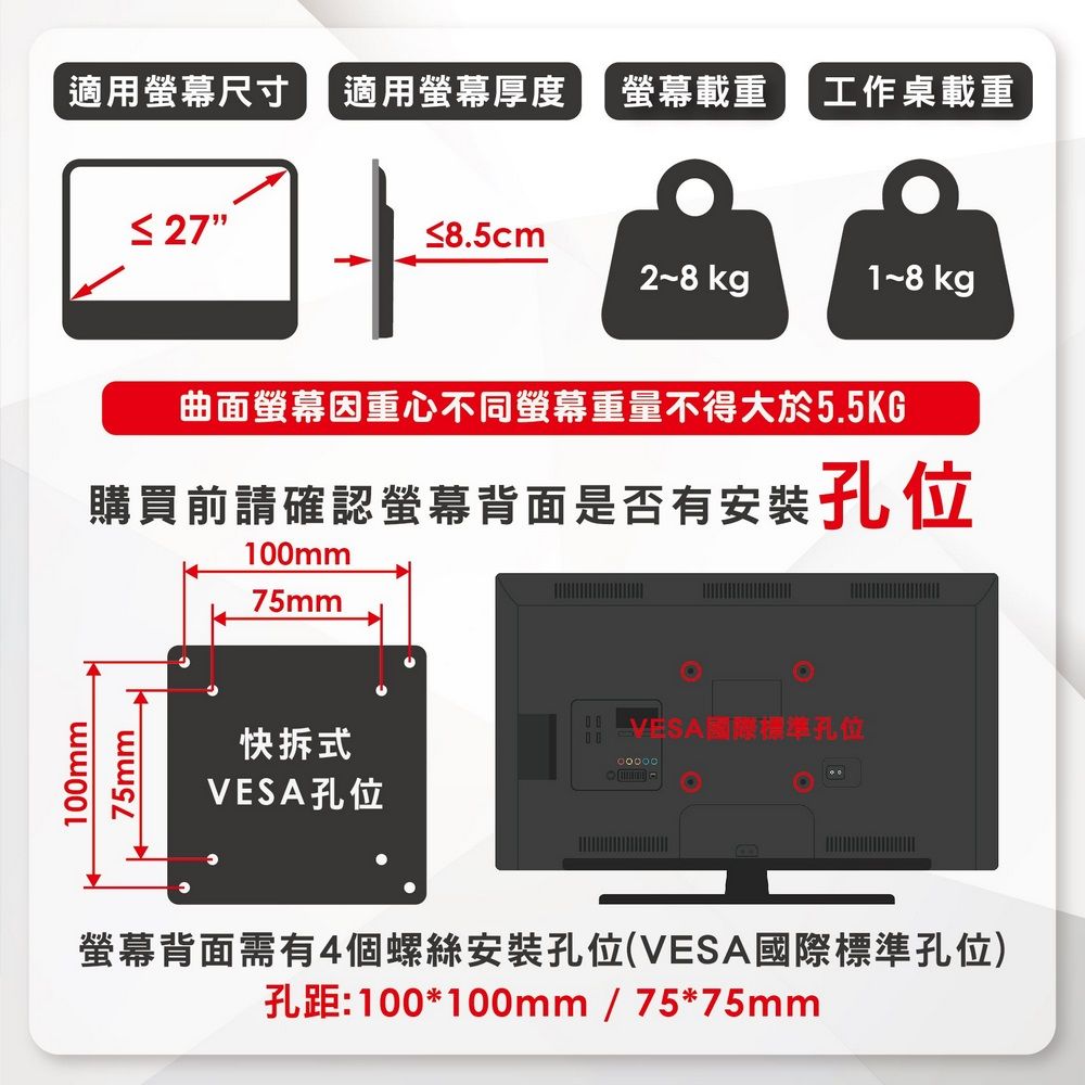 ErgoGrade 快拆式坐站兩用輕巧型螢幕推車(EGCSH0Q0)