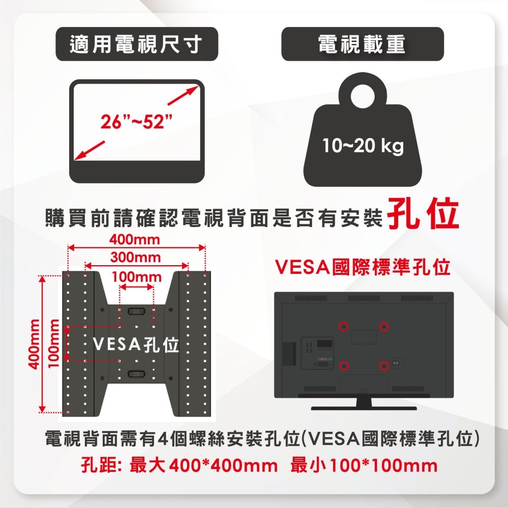 ErgoGrade 鋁合金自由升降單臂電視壁掛架(EGATW10M)