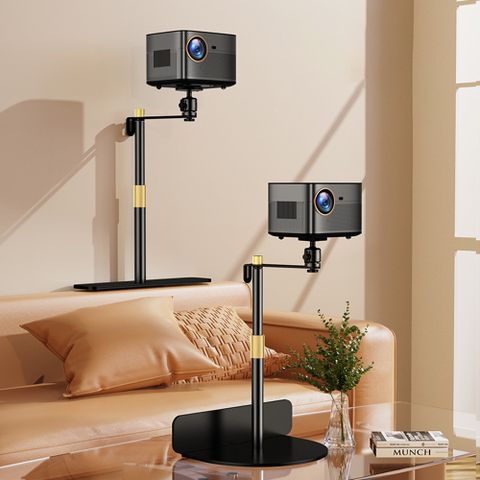 BASEE 桌面/插縫兩用可伸縮投影儀支架 免打孔投影儀雲台架 升降雲台支架托盤