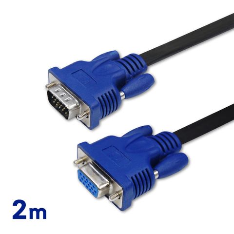 Cable VGA超薄型螢幕連接線 公對母 2M(F14HD1515PS02)