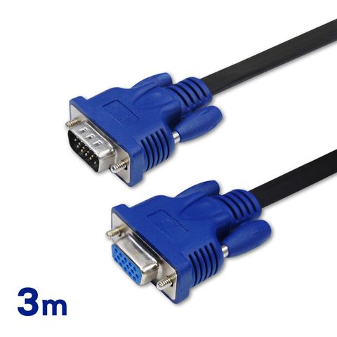 Cable 凱堡 超薄型VGA螢幕訊號線 公對母 3M(F14HD1515PS03)