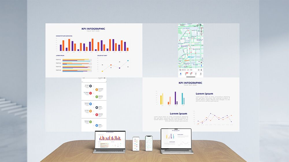 KPI INFOGRAPHICKPI INFOGRAPHICLorem ipsumLorem ipsum