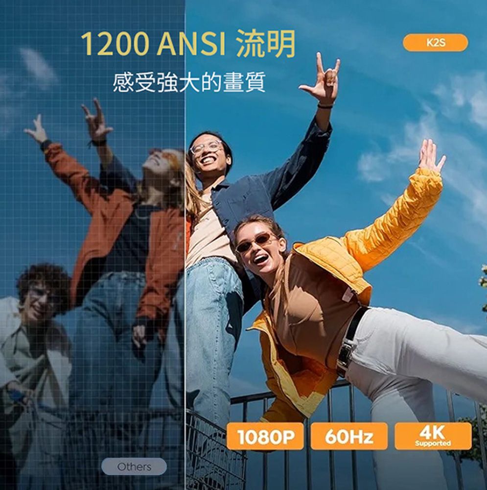 YABER 雅博 影廳級旗艦投影機 K2S(1200高流明/JBL揚聲器/自動對焦)