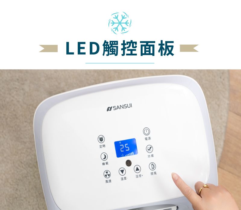 LED觸控面板 SANSUI定時睡眠25電源功能速溫度溫度+風