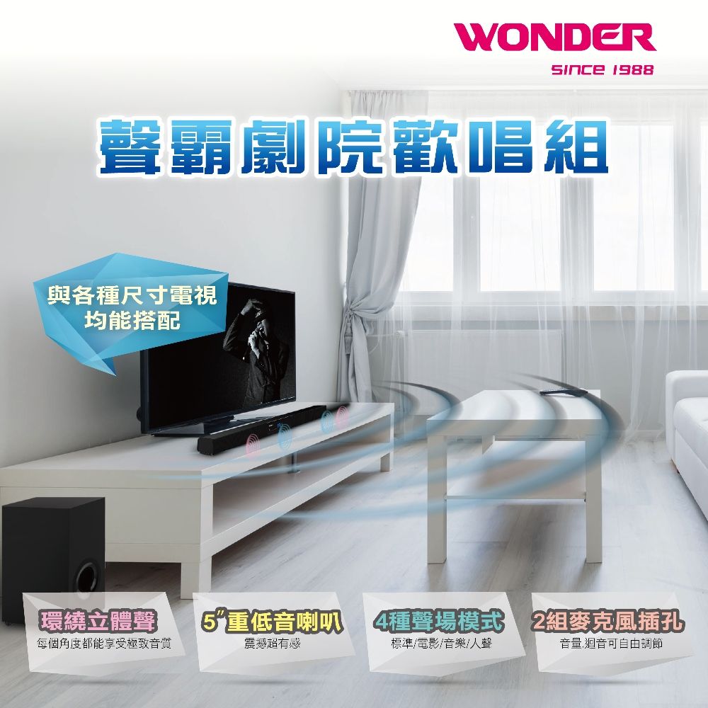 WONDER 旺德  藍牙劇院歡唱組 WS-T032U可播放藍牙/USB/TF/外部音源