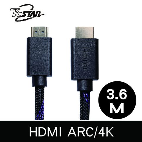 ★限時下殺★TCSTAR 編織3D高速乙太網HDMI高畫質影音傳輸線1.4(3.6m) TCW-H1360