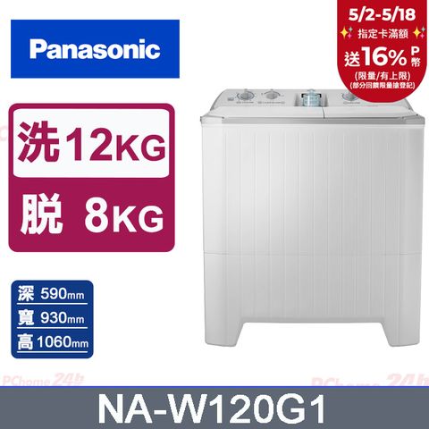 Panasonic 國際牌 雙槽12公斤洗衣機 NA-W120G1