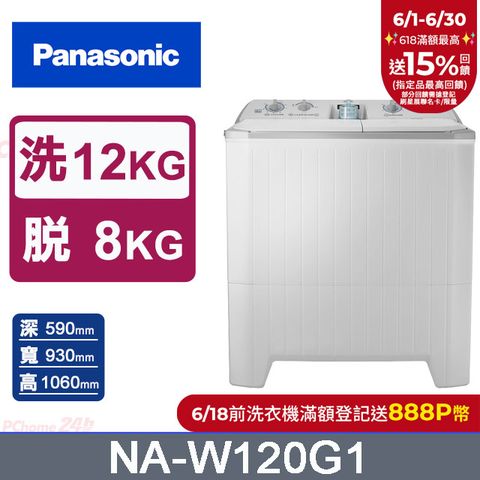 Panasonic國際牌 雙槽12公斤洗衣機 NA-W120G1