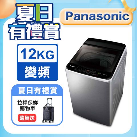 Panasonic國際牌 ECO變頻窄身不銹鋼12公斤直立洗衣機NA-V120LBS-S含基本運送+安裝+回收舊機