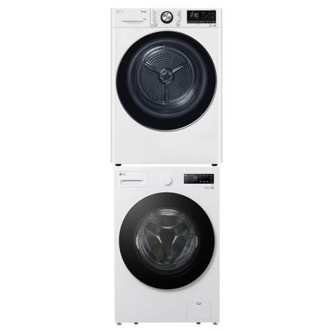 LG樂金 AI DD™15公斤蒸洗脫滾筒洗衣機(雲霧白)+10公斤免曬衣乾衣機(WD-S15NW+WR-100VW)