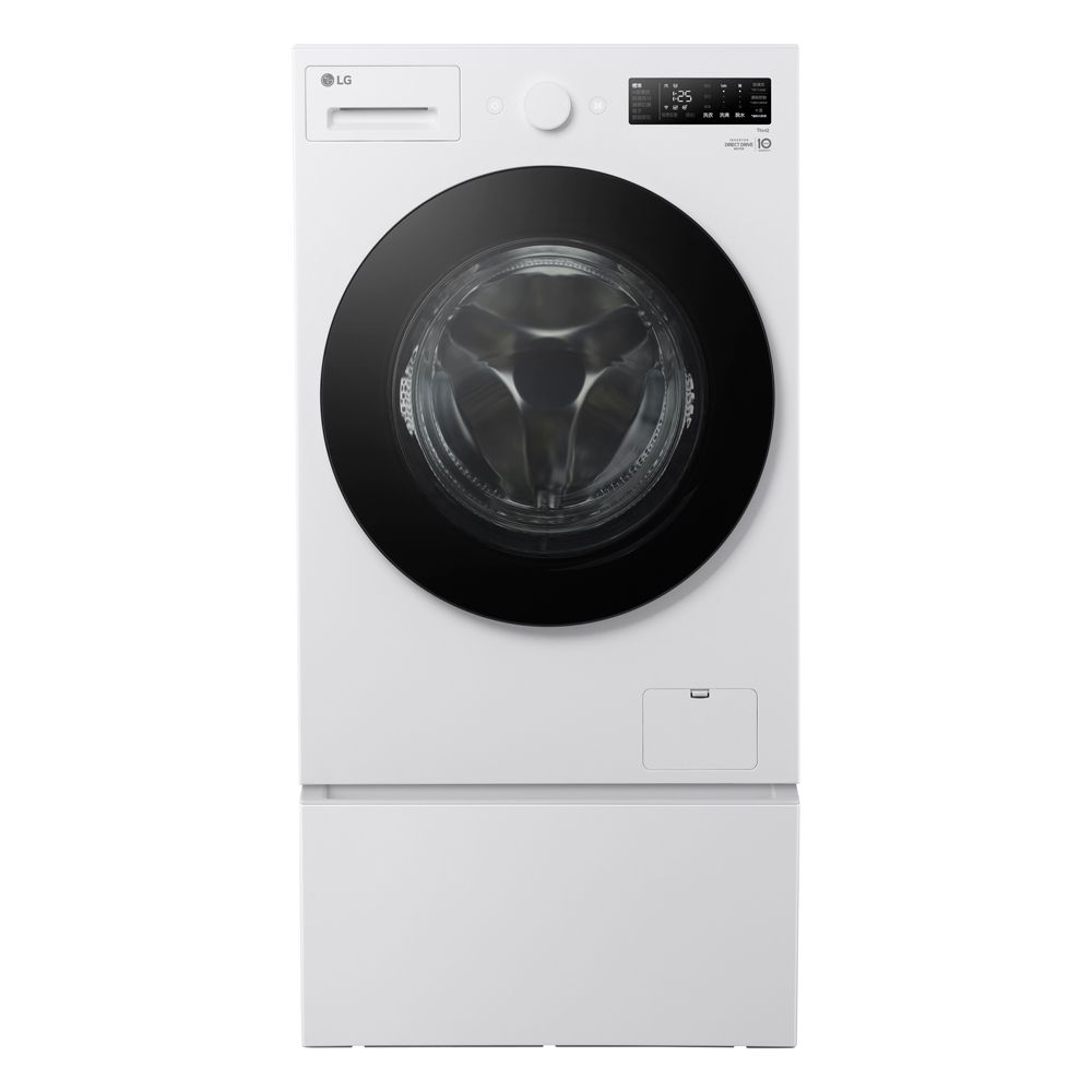 LG 樂金 AI DD 18公斤蒸洗脫滾筒洗衣機(雲霧白)+抽屜式滾筒底座(WD-S18NW+LWP-25N2C)