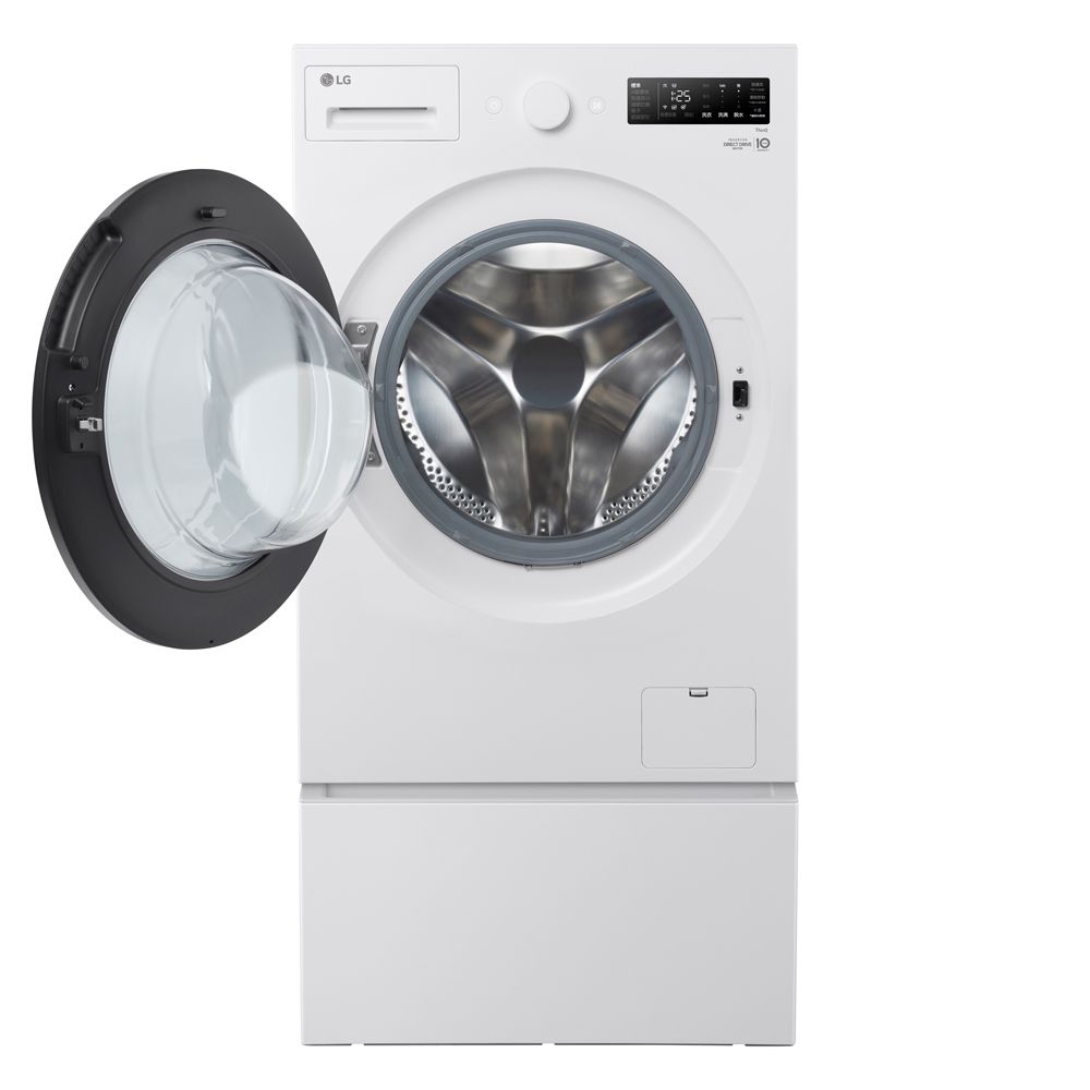 LG 樂金 AI DD 18公斤蒸洗脫滾筒洗衣機(雲霧白)+抽屜式滾筒底座(WD-S18NW+LWP-25N2C)