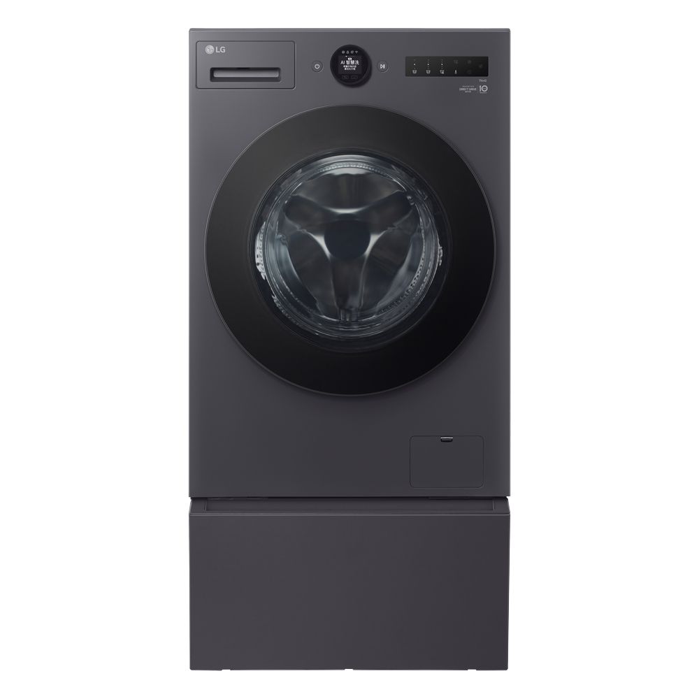 LG 樂金 AI DD 18公斤蒸洗脫烘滾筒洗衣機(夜墨灰)+抽屜式滾筒底座(WD-S18NDB+LWP-25N24)