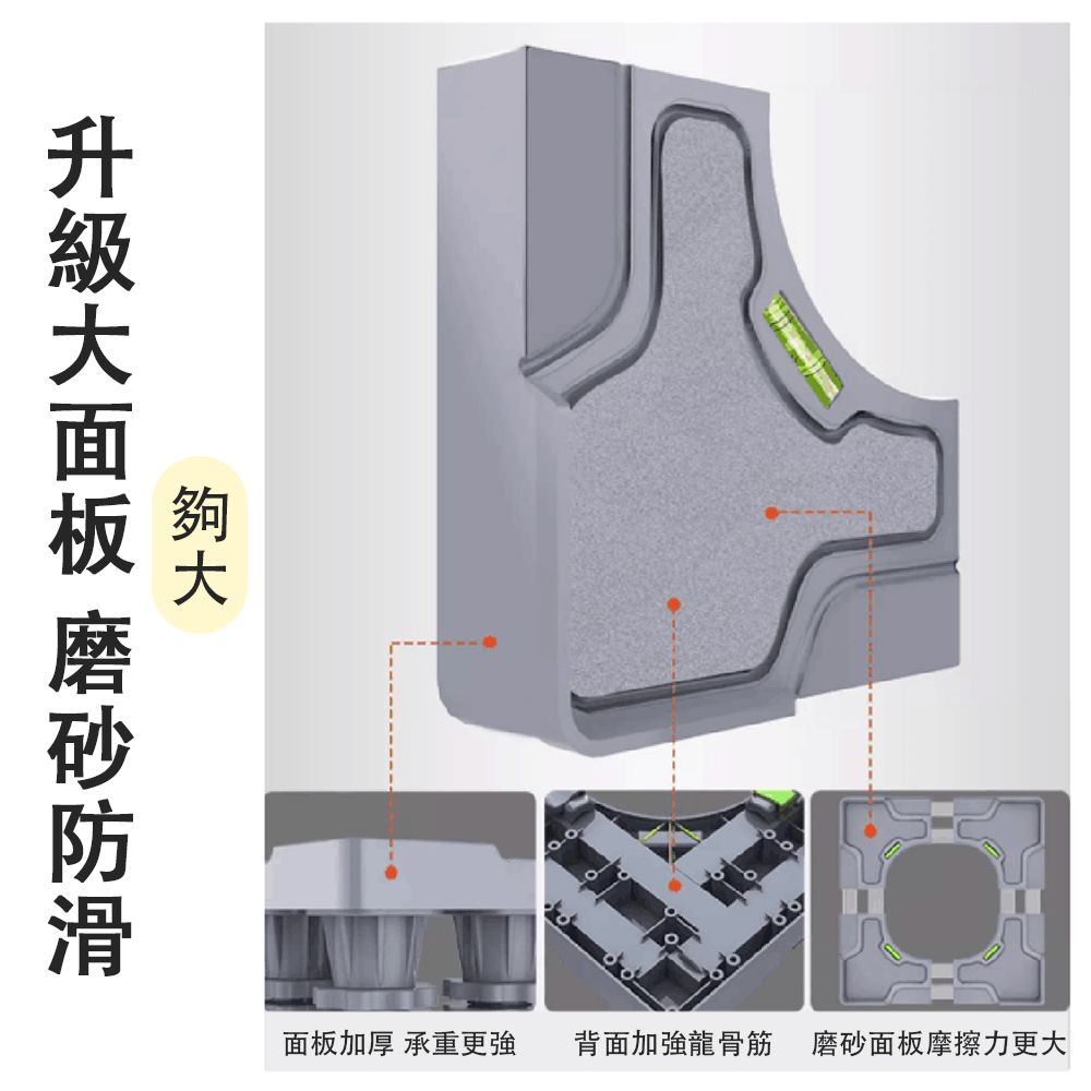 面板加厚 承重更強背面加強龍骨筋 磨砂面板摩擦力更大
