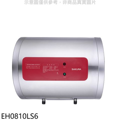 櫻花 8加侖臥式橫掛式電熱水器儲熱式(全省安裝)(送5%購物金)【EH0810LS6】