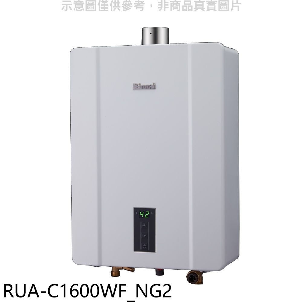 Rinnai 林內 16公升數位恆溫強制排氣FE式熱水器天然氣(雲嘉以南)【RUA-C1600WF_NG2】