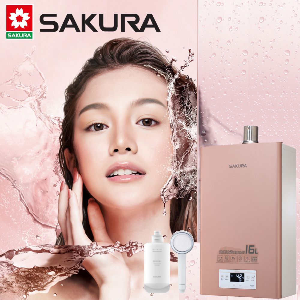 SAKURA 櫻花 16L《屋內型-美膚沐浴-桶裝瓦斯》強制排氣熱水器DH1683_LPG)送標準安裝(限彰化以北不含偏遠地區及山區或洽02-25712550)