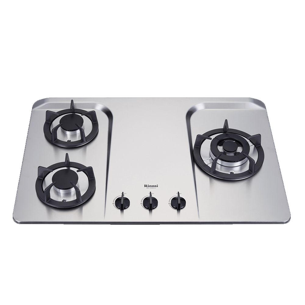 Rinnai 林內 三口《檯面爐》防漏不銹鋼瓦斯爐RB-H301S(L/R) 全台配送+基本安裝 原廠保固