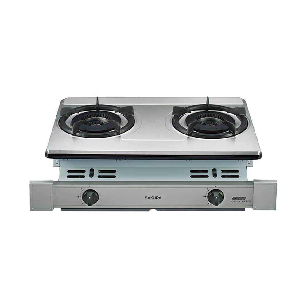 SAKURA 櫻花 雙口《嵌入爐》雙內焰安全瓦斯爐G-6700K(NG1) 原廠保固原廠基本安裝