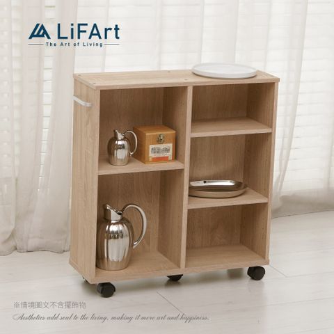 【LiFArt】日系簡約附輪邊櫃