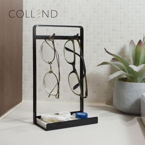 【日本COLLEND】鋼製飾品/眼鏡收納掛架(附珪藻土墊)-2色可選