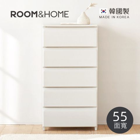 ROOM&HOME 【韓國】韓國製55面寬五層抽屜收納櫃(木質天板)-DIY-多色可選