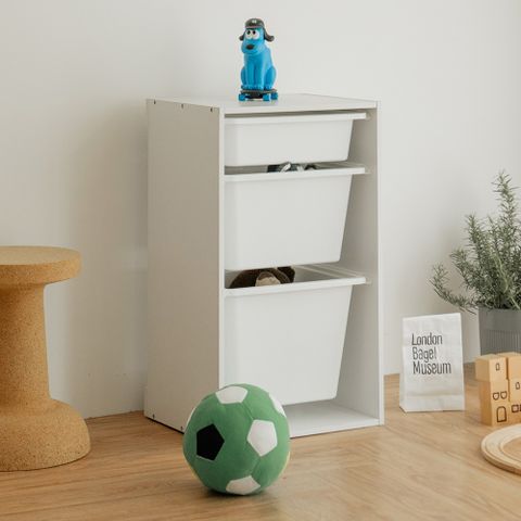 【ikloo】純白玩具三層抽屜櫃 (兒童玩具 收納架 分層 書櫃 書架 收納櫃 層架 置物櫃 置物架)