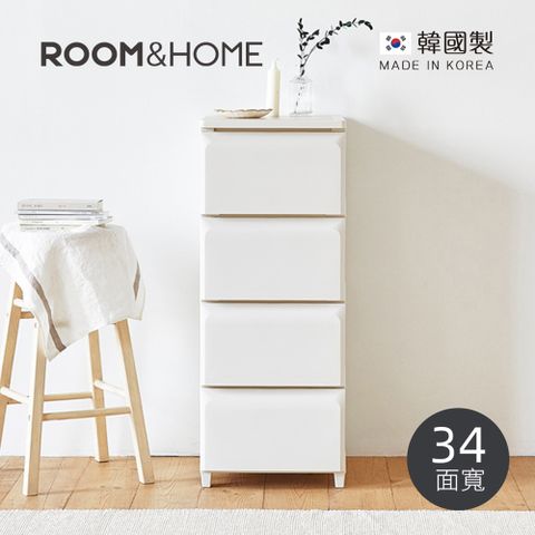 ROOM&HOME 【韓國】韓國製34面寬四層抽屜收納櫃(木質天板)-DIY-多色可選