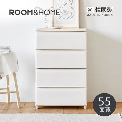 ROOM&HOME 【韓國】韓國製55面寬四層抽屜收納櫃(木質天板)-DIY-多色可選