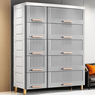 【Mr.Box】75大面寬-雙排條紋5層10抽收納櫃