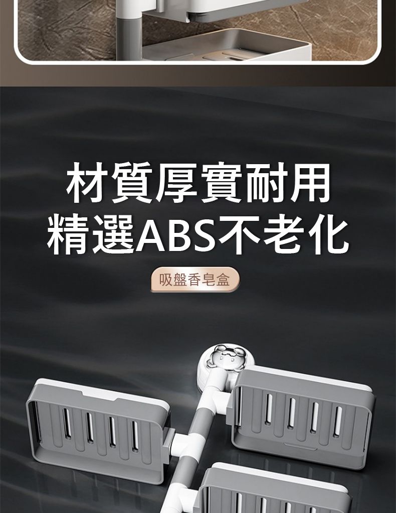 材質厚實耐用精選ABS不老化吸盤香皂盒