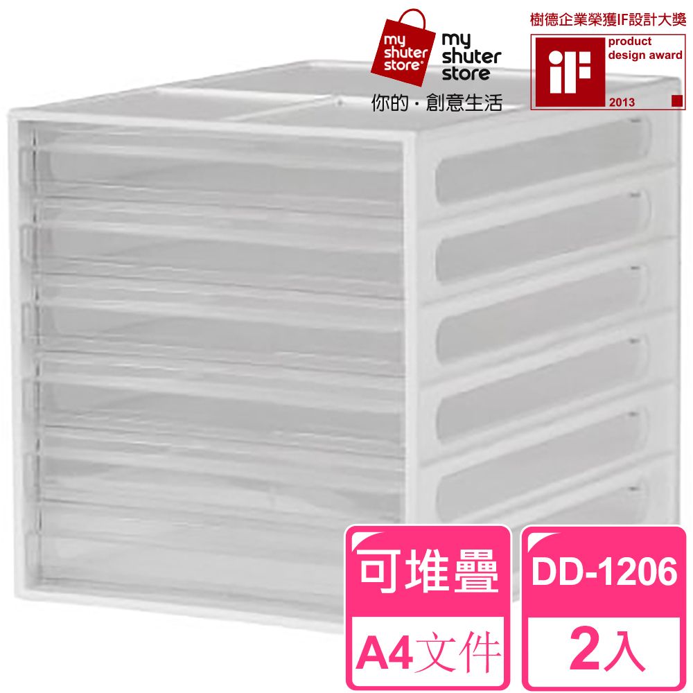 SHUTER 樹德 A4資料櫃DD-1206 2入(文件收納 A4 桌上收納)