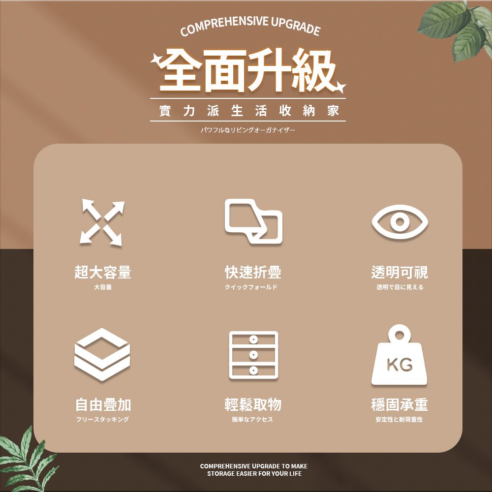 FL生活+ 【FL 生活+】36公升上掀式可疊加斜口磁吸收納箱(A-334)