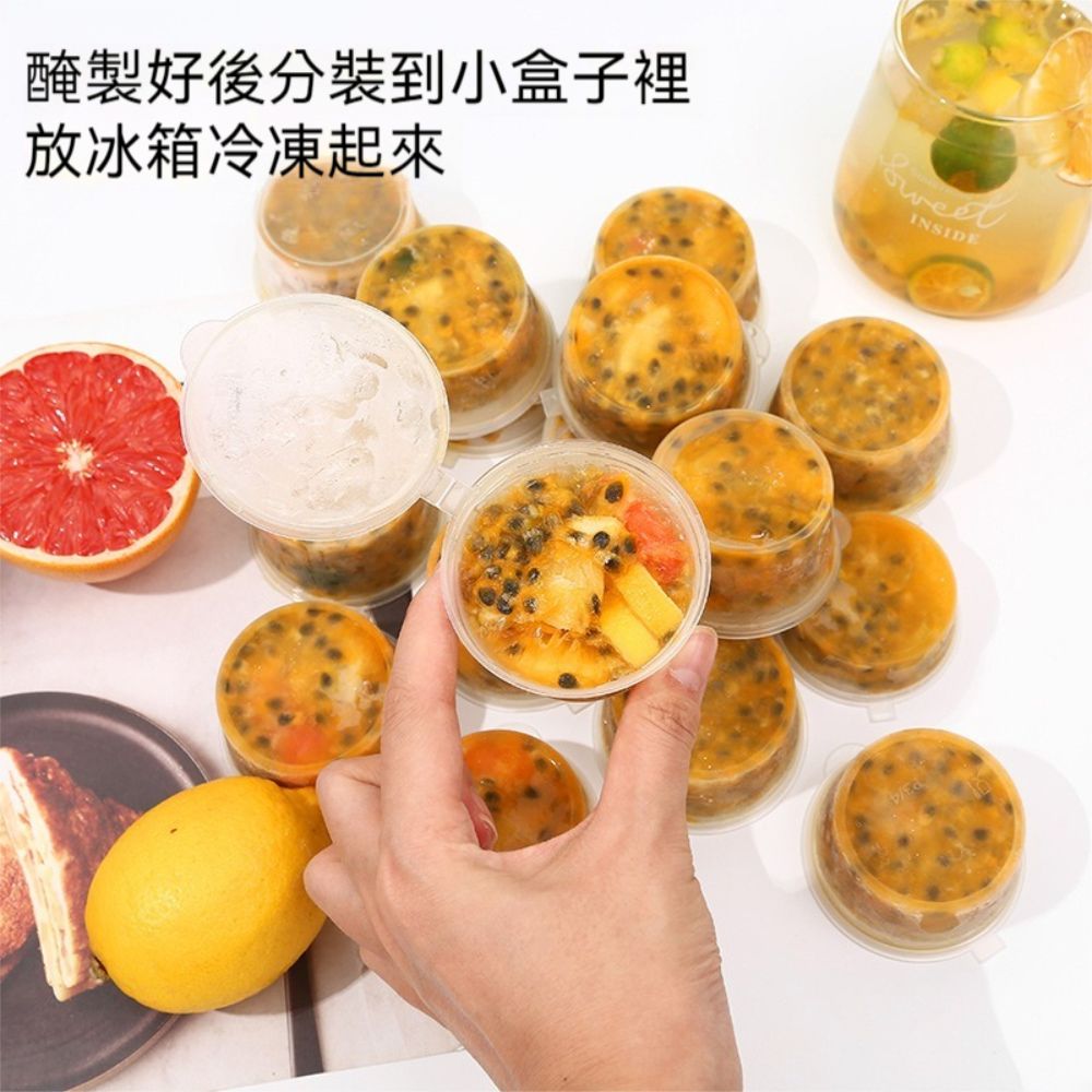 荷生活 拋棄式醬料冰箱分裝盒 食品級PP可疊放醃漬密封盒-大號2組