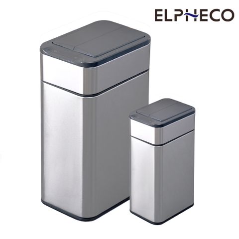 ELPHECO 不鏽鋼雙開除臭感應垃圾桶30L ELPH7534U+不鏽鋼雙開蓋感應垃圾桶9L ELPH9809