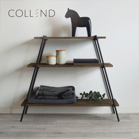 【日本COLLEND】IRON 實木鋼製三層置物架-2色可選