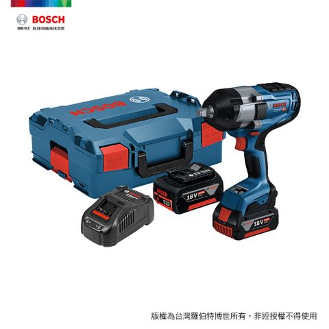 BOSCH 博世 BITURBO 雙渦輪18V免碳刷高扭力衝擊扳手機套裝組 GDS 18V-1000 (5.0Ah x 2)